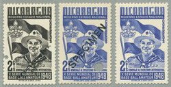 1948, set of (3) items related to the 1948 World Scout Jamboree issue ...