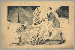 1938, from Lielupe Scout Camp to Mezbalss, printed scout cartoon ...