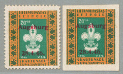 1946, local DP camp stamps (2) issued for the Lithuanian Scout ...