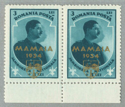 1934, Boy Scouts, (2) pairs of 3 Lei greenish-blue stamps, MAMAIA ...