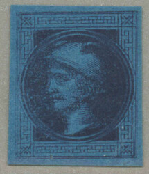 1867, 1 kr, Type Ic, DOPPELDRUCK/Andruck auf blauem Papier, grober ...
