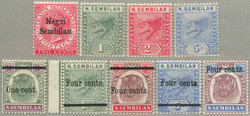 1891-8, 2 singles and 2 sets, starting with SG1, (9), LPOG, perf. 14, ...