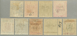 1891-8, 2 singles and 2 sets, starting with SG1, (9), LPOG, perf. 14, ...