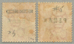 1882, 2c, rose, (2), different PERAK opts, LPOG, perf. 14, desirable, ...