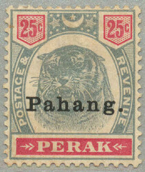 1898, 25c, Pahang opt, LPOG, perf. 14, desirable, VF! Schätzpreis ...