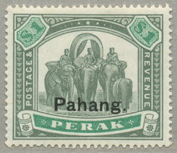 1898, $1, Pahang opt, LPOG, perf. 14, desirable, VF! Schätzpreis ...