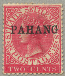 1890, 2c, rose, PAHANG opt, LPOG, perf. 14, desirable and fresh, ...