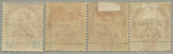 1894, 3c on 4c - 3c on 6c and additional SG28a NO STOP, set of (3+1), ...