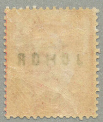 1884, 2c, rose, JOHOR opt - 11, LPOG, perf. 14, desirable, VF-XF! ...