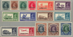 1938, 3p-5r, part set of (16), CHAMBA STATE opt, LPOG, desirable and ...