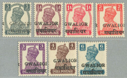 1949, 3p-6a, part set of (7), GWALIOR and Sanskrit local opt, LPOG, ...