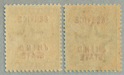 1886, 1/2a-2a, (2), wmk star, red SERVICE JHIND STATE opt, LPOG, ...