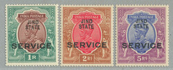 1914-27, 1r-5r, highest values of the set (3), wmk star, JIND STATE ...