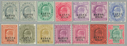 1903-09, 3p-1r, over complete set of (11+3 additional shades), wmk ...
