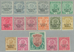 1913-23, 3p-1r, over complete set of (10+7 additional shades), wmk ...
