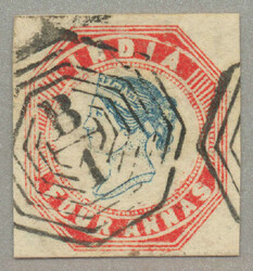 1854, 4 a, blue and red, Head Die III/Frame Die II, used with ...