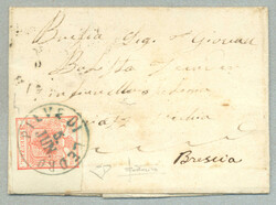 1850, from Pieve di Ledro to Brescia, folded letter franked with 1850 ...