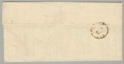 1860, 20 cent, blue, on entire letter, cancelled with Austrian ...