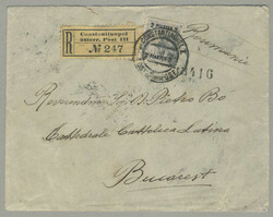 1905, from Constantinople to Bucharest, correctly franked registered ...