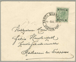 1907, from Santi Quaranta to Katharein bei Troppau, printed matter ...