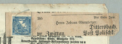 1917, 0,6 kr, blau auf ganzer Zeitung der Stadt-Post mit Titel Das ...