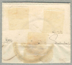 1850, 1kr gelb, MP, Type III, waagrechtes Paar auf Briefstück mit ...