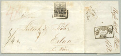 1852, 2kr, schwarz, HP, Type III, auf komplettem Faltbrief von WIEN ...