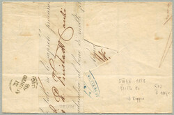 1858, 9 kr, blau MP, Type III, auf Briefteil von WIEN nach REGGIO, ...
