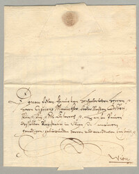 1597, from Stronsdorf to Vienna, dated 31 July 1597, complete folded ...