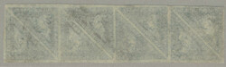 1853, 4 d, deep blue, triangular imperf block of eight, wmk anchor, ...