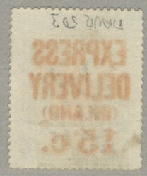 1903, 15c on 15c, ultramarine, red INVERTED EXPRESS DELIVERY (INLAND) ...