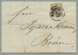 1850, 2 kr, black, HP, Type Ia, crispy clear cancellation BRÜNN, ...