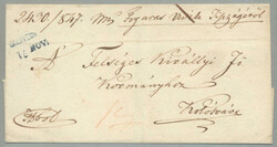 1847, From Fogaras to Kolozvar (Cluj-Napoca), dated 15.11.1847, ...