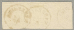 1850, 1kr, strip of (3), NABRESINA - 50p, top left close but clear - ...