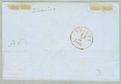 1850, 3+3+3kr, red, (3), on letter from SEBENICO to TRIESTE, m/s ...