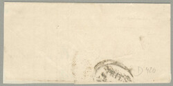 1850, 6+6kr, on letter remainder, bottom front and right side margin ...