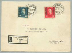 1917, 10+15 kr, Military stamps issued only on 1. 3. 1917, used on ...