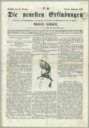 1860, Zeitung Die neuesten Erfindungen vom 28. Feb. 1860 ohne ...