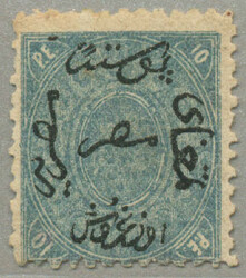 1866, 10pi., slate, FII, with black opt. inscription, wmk pyramid, ...