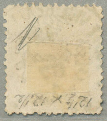 1866, 1pi., claret, with black opt. inscription, wmk pyramid, perf 12 ...
