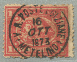 1872-75, 1pi., red, Penasson printing, Typographed, wmk crescent and ...