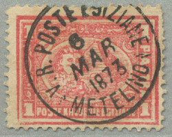 1872-75, 1pi., red, Penasson printing, Typographed, wmk crescent and ...