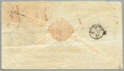 1859, Overland via Marseilles, 1s, blue + 4d dull rose (2), on cover ...