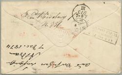 1877, Overland Mail via Southampton, OHMS stampless cover from ...