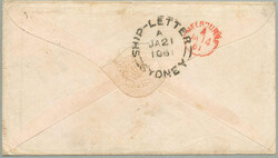 1860, Incoming Mail Overland via Southampton, 1857 Great Britain 4 d. ...
