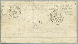 1857, Overland via Marseilles, 6 d. dull orange (2), with four good ...