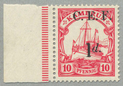 1915, 1 d on 10 Pfg., German stamp with black opt/surcharge C.E.F, 1 ...