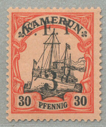 1915, 3 d on 30 Pfg., German stamp with black opt/surcharge C.E.F, ...