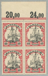 1915, 4 d on 40 Pfg., German stamp with black opt/surcharge C.E.F, ...