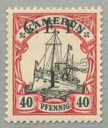 1915, 4 d on 40 Pfg., German stamp with black opt/surcharge C.E.F ...